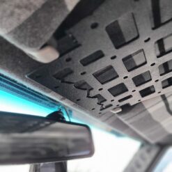 Jeep XJ molle panel installed as overhead console for overland storage